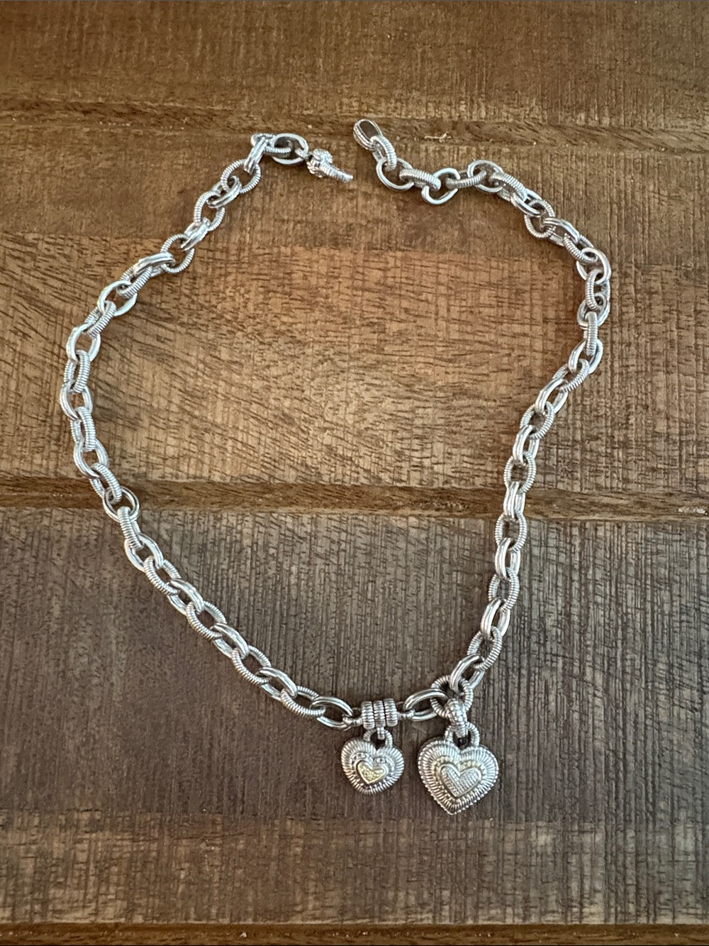 Judith Ripka Vintage Diamonique Heart Charm Necklace vintage 1990’s
